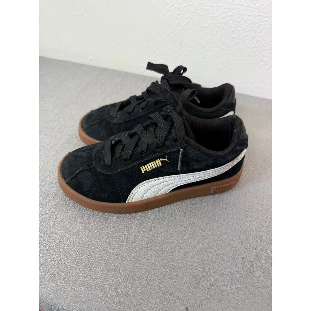 Puma Club Classic Black White Gum 13 Children Sneakers Retro Shoes